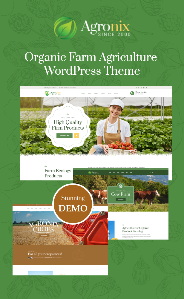 Agronix - Organic Farm Agriculture WordPress Theme + RTL - 1